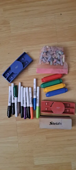 Pizarra de madera doble tiza y rotulador