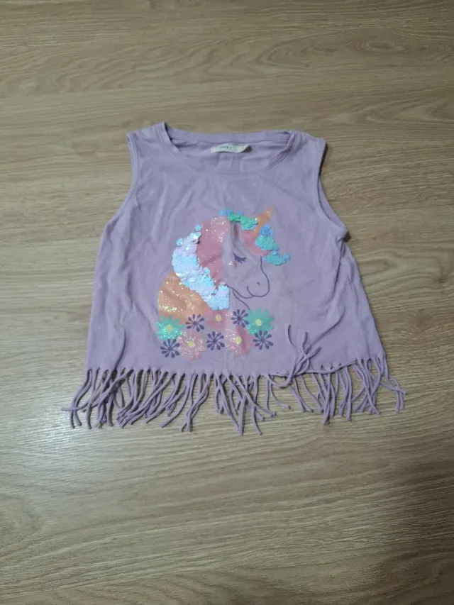 Camiseta Sfera Unicornio con Flecos Talla 6-7