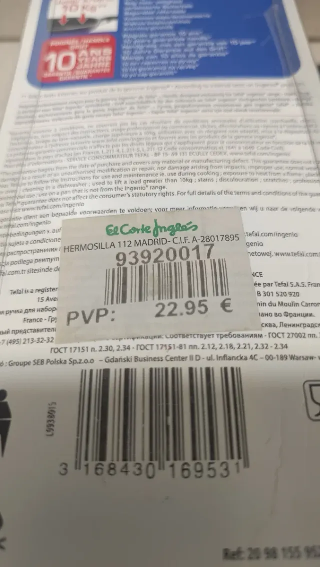 Mango extraíble Tefal Ingenio