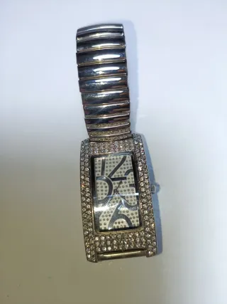 Reloj y brazalete plateado bijoux Brigitte