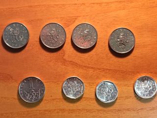 8 Monete Ceche Koruna Haler Collezione