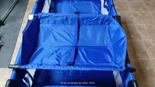 Cuna de viaje plegable azul