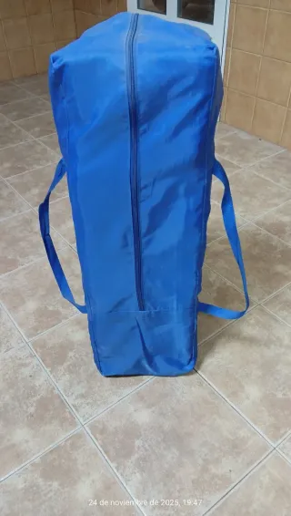Cuna de viaje plegable azul