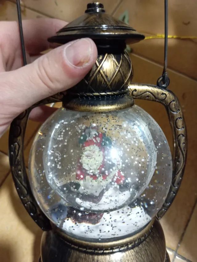 Candelabro Papá Noel Nieve a Pilas