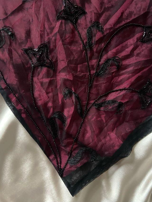 Maxigonna rossa nera fairy y2k gothic vintage