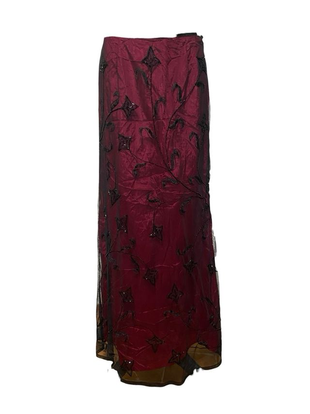 Maxigonna rossa nera fairy y2k gothic vintage