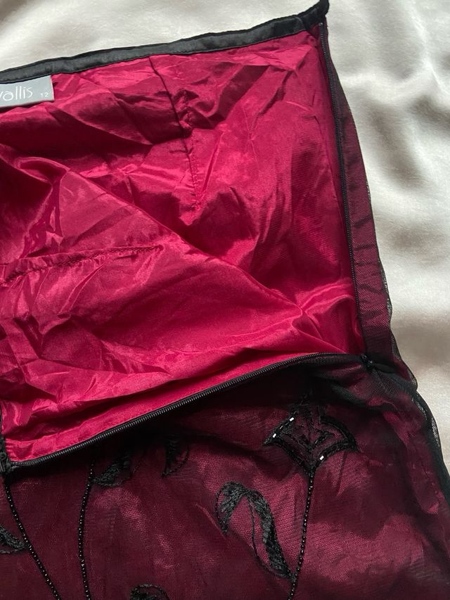 Maxigonna rossa nera fairy y2k gothic vintage