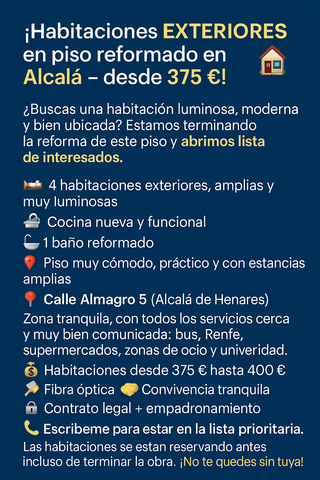 Alquiler habitación Alcalá de Henares