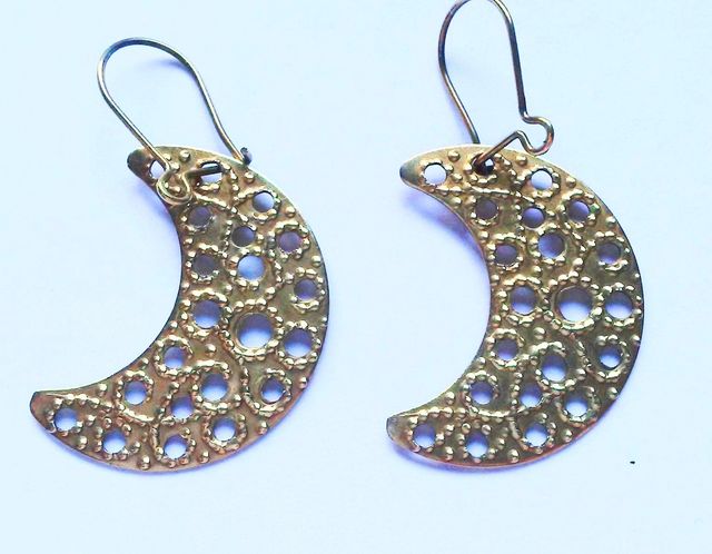 Orecchini Luna in Ottone