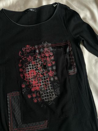 Top nero vintage y2k fairy urban glam cottage