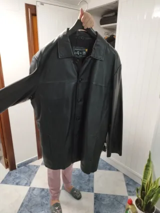 Chaquetón de piel auténtica negro