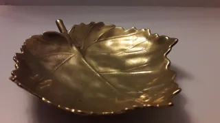 Ciotola Foglia Ottone Dorato