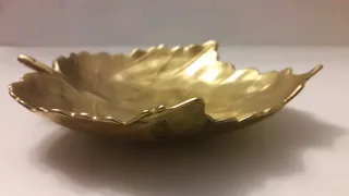 Ciotola Foglia Ottone Dorato