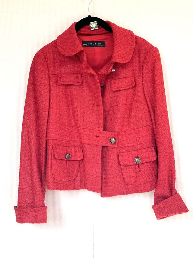 Chaqueta Zara Tweed Estilo Chanel Talla M