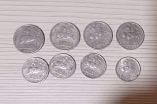 Serie 8 monedas 5 y 10 Céntimos Jinete 1940 - 1953