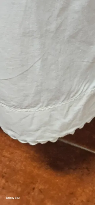 Delantal blanco algodón principios siglo XX