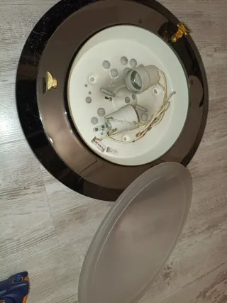 Plafón lámpara techo cristal y metal