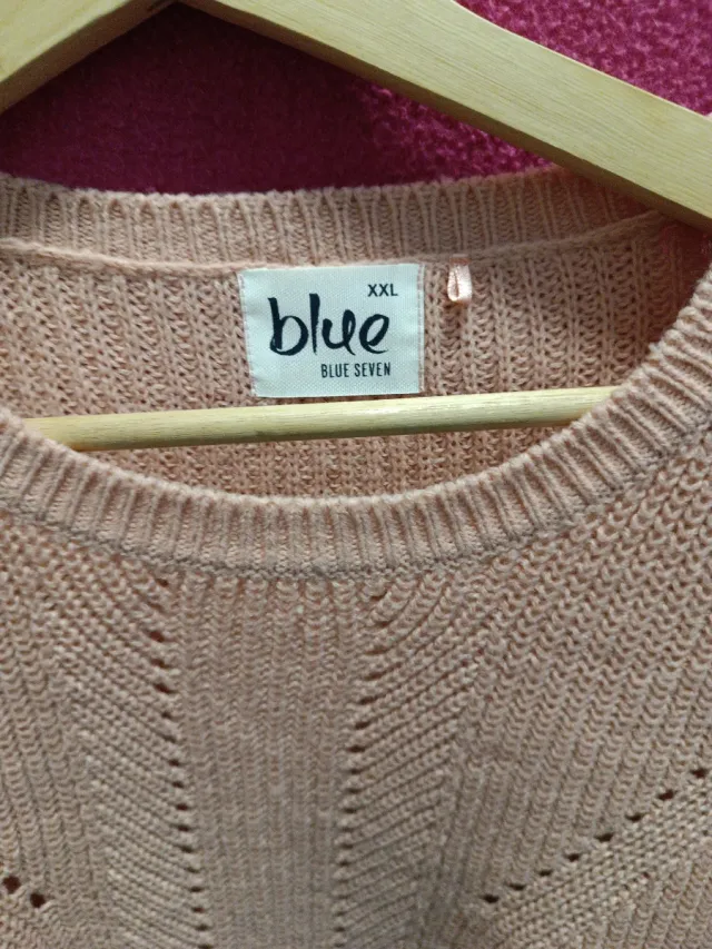 Jersey punto cuello redondo azul