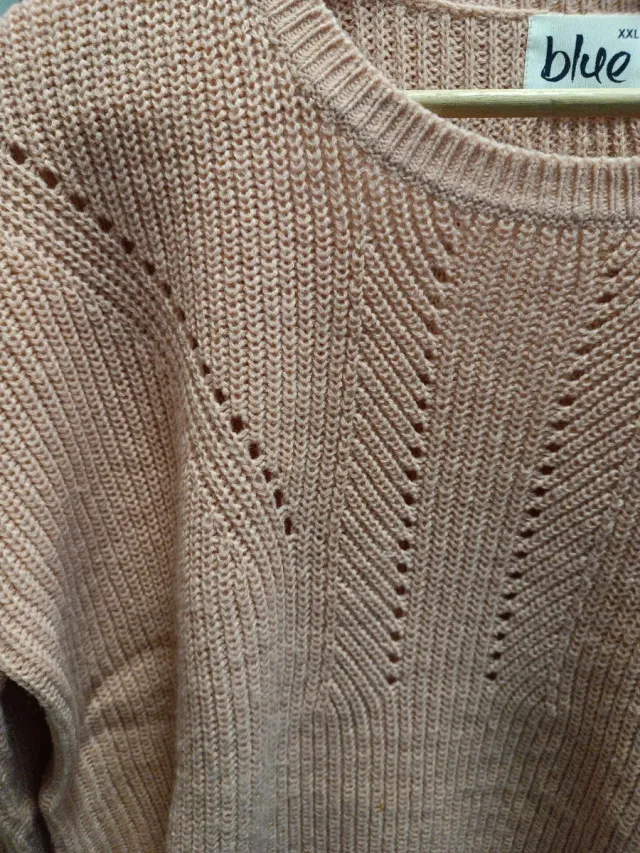 Jersey punto cuello redondo azul