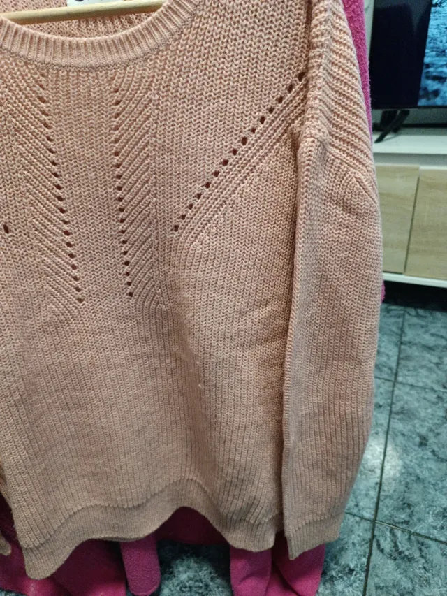 Jersey punto cuello redondo azul