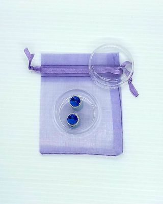 Pendientes de plata con centro azul