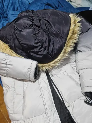 Abrigo SikSilk Plumas Negro/Gris Talla S