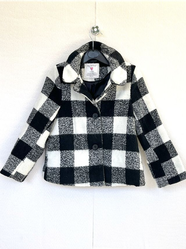 Chaqueta cuadros blanco y negro calentita