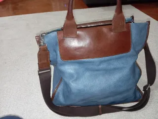 Borsa The Bridge blu e marrone