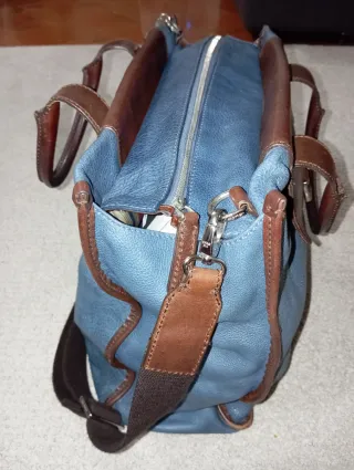 Borsa The Bridge blu e marrone