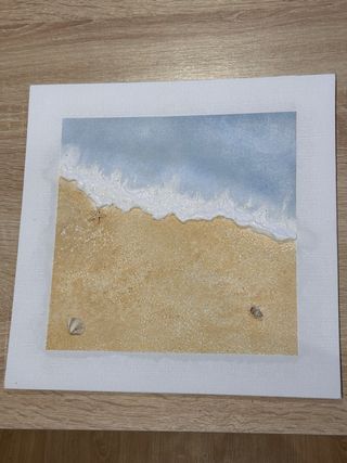 Cuadro mar relieve arena y ola