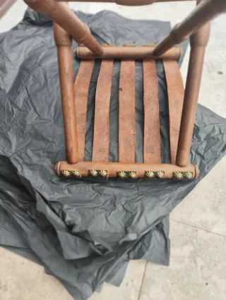 Silla plegable cuero y madera