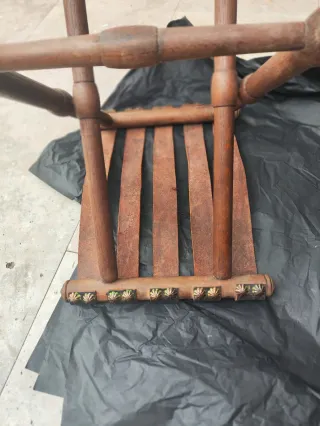 Silla plegable cuero y madera