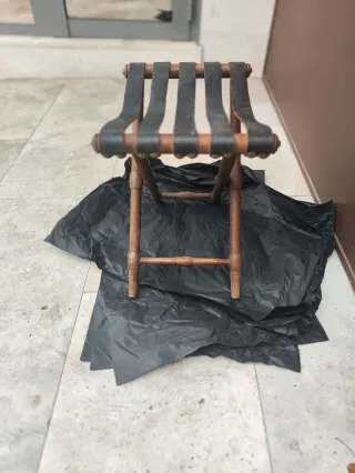 Silla plegable cuero y madera