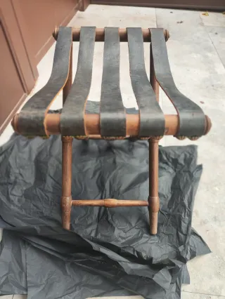 Silla plegable cuero y madera