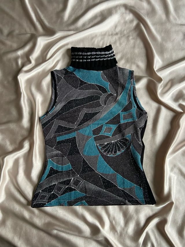 Top collo alto smanicato glam y2k urban fairycore