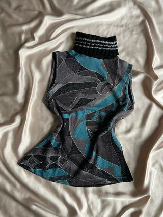 Top collo alto smanicato glam y2k urban fairycore