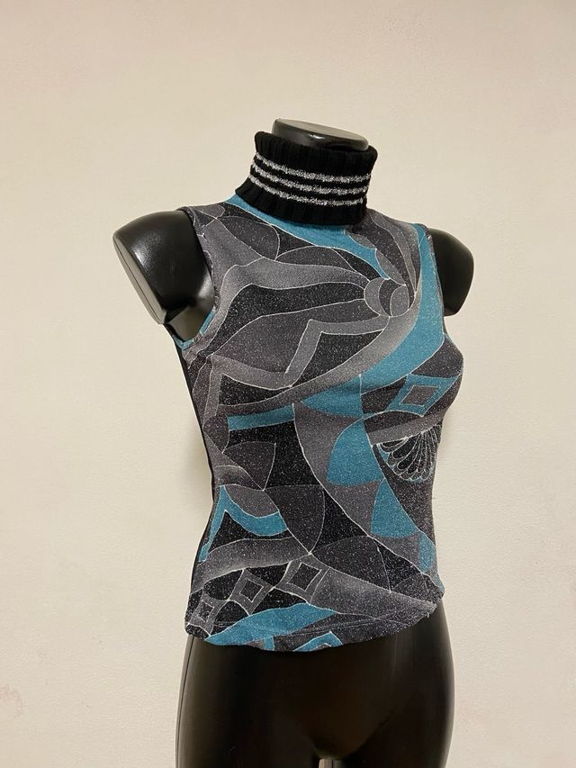 Top collo alto smanicato glam y2k urban fairycore