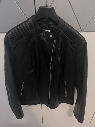 Chaqueta polipiel negra mujer Talla 42