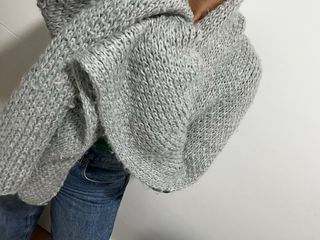 Bufanda Maxi Zara Gris Tejida