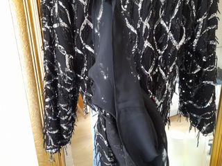 Vestido fiesta Zara lentejuelas negro/plata