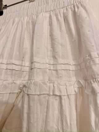 Minifalda blanca volantes Talla S