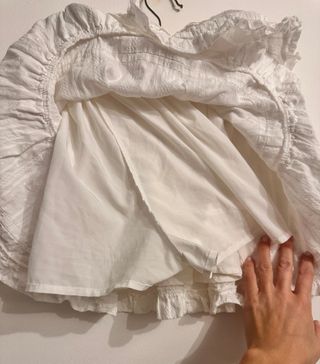 Minifalda blanca volantes Talla S