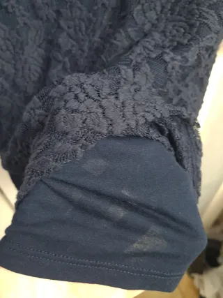 Conjunto Top Encaje Azul Marino Talla XL y Falda M