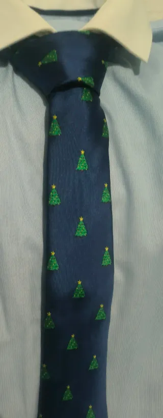 Corbata NAVIDAD árbol verde azul