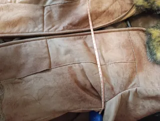 Chaqueta XL de pelo marrón con cuello
