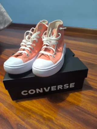 Playeros Converse Altos Rosas y Blancos