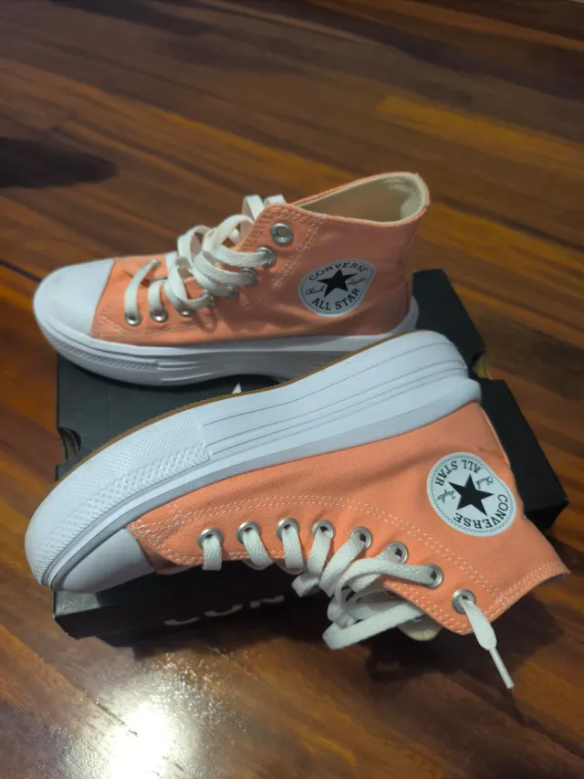 Playeros Converse Altos Rosas y Blancos