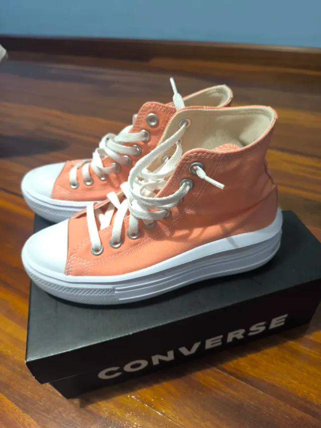 Playeros Converse Altos Rosas y Blancos