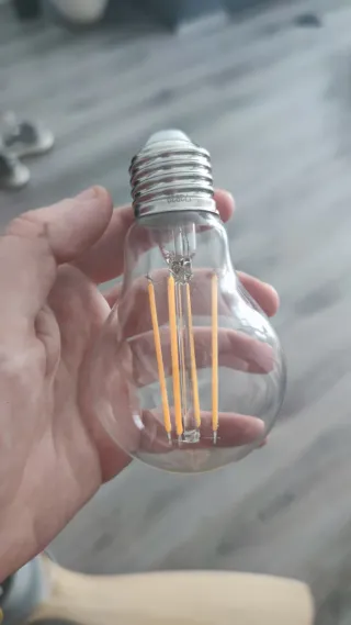 Farolillo negro de cristal más bombilla y pulsador