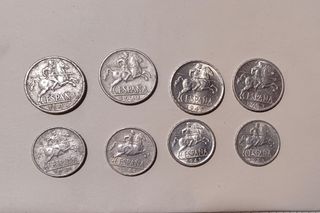lote 8 monedas de 5 y 10 centimos del jinete